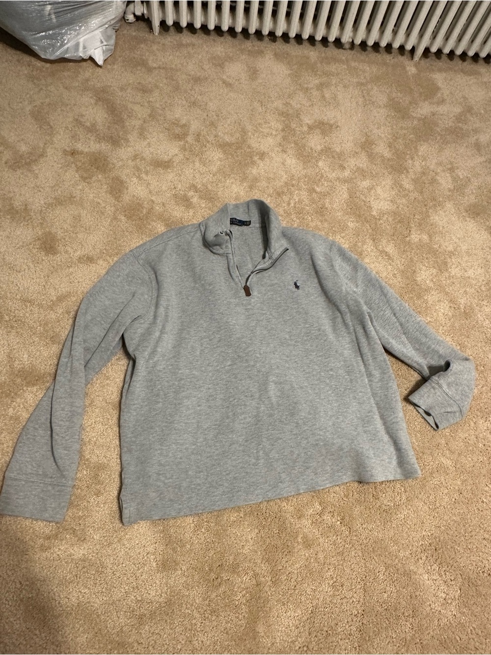 Polo by Ralph Lauren Light Gray Quarter-Zip Pullover